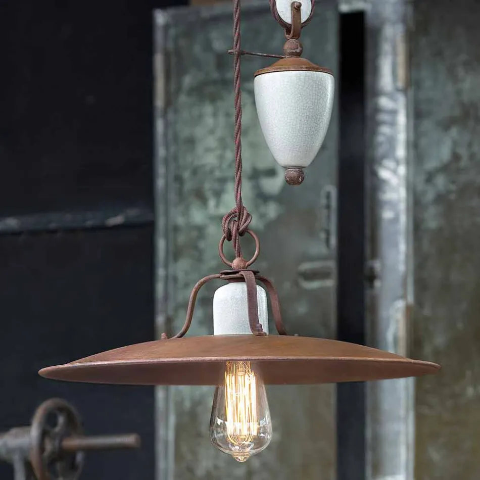 artisanat et descendre en céramique de la lampe et le métal Kristen Ferroluce Viadurini