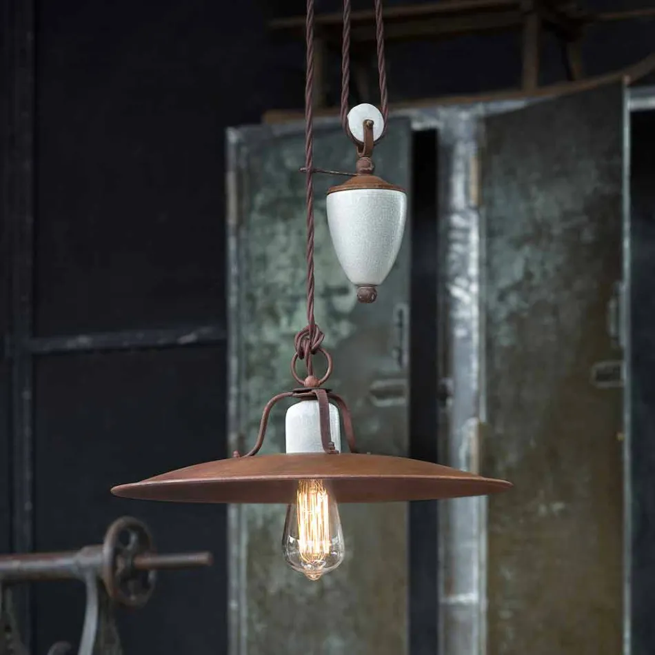 artisanat et descendre en céramique de la lampe et le métal Kristen Ferroluce Viadurini