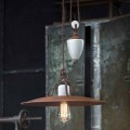 Lampe monte-baisse artisanale en céramique et métal Kristen Ferroluce