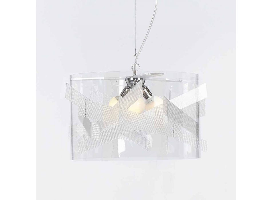 Lampe suspension 3 lumières méthacrylate specrall diam.75 cm Nicole Viadurini