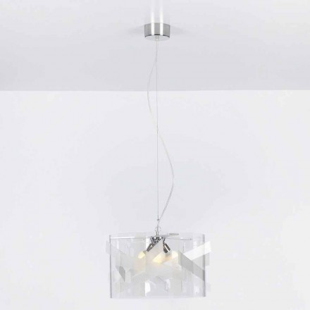 Lampe suspension 3 lumières méthacrylate specrall diam.75 cm Nicole Viadurini