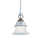 Suspension Vintage à 3 Lumières en Fer, Verre et Céramique - Ferrara Viadurini