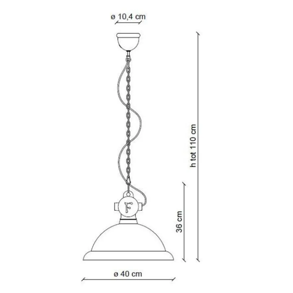 Suspension artisanale et industrielle en céramique et fer - Industriel Viadurini