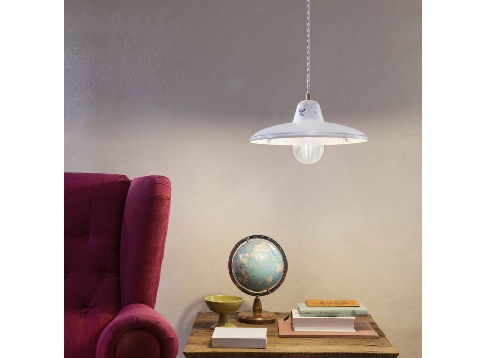 Lampe à Suspension en Céramique Artisanale Vintage Hand Decorations - Como Viadurini
