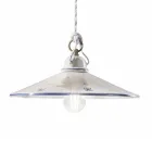 Lampe à Suspension en Céramique Peinte à la Main et Fer 3 Tailles - Asti Viadurini