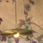 Lampe à Suspension en Laiton Naturel Plissé 3 Tailles - Pliè par Il Fanale Viadurini