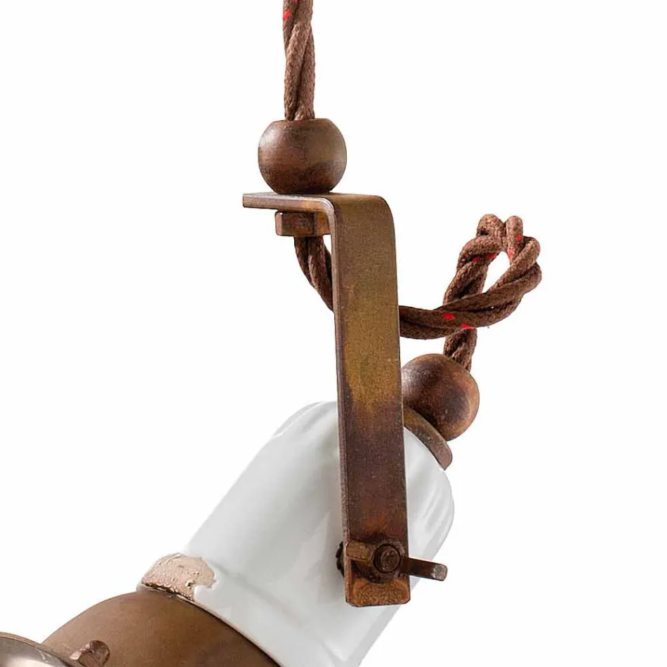 réglable en céramique Lampe suspension et métal Alayna Ferroluce Viadurini