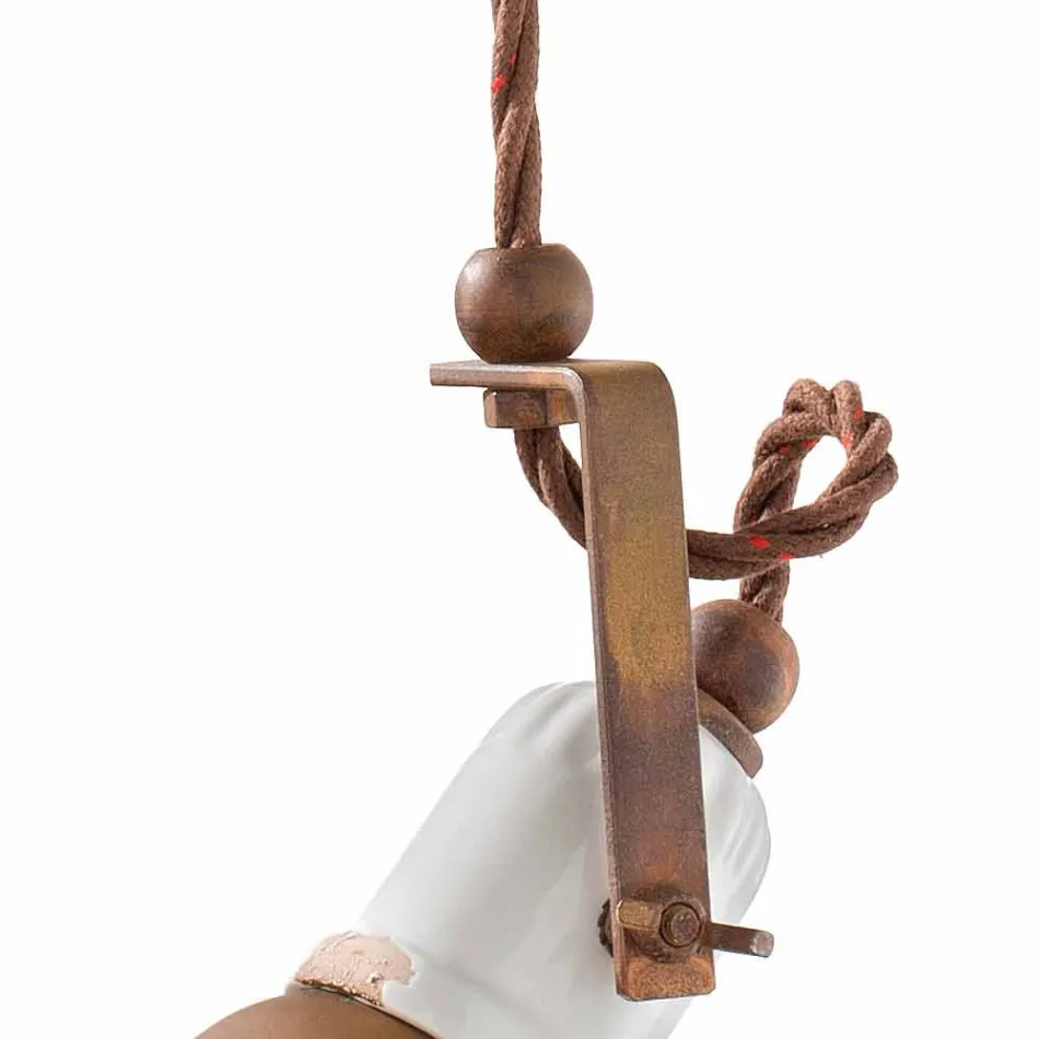 réglable en céramique Lampe suspension et métal Alayna Ferroluce Viadurini