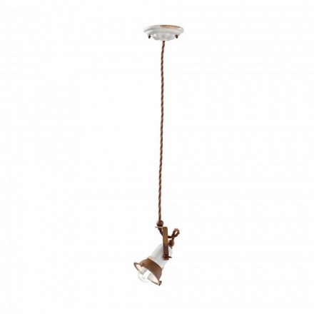 réglable en céramique Lampe suspension et métal Alayna Ferroluce Viadurini