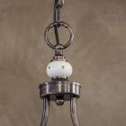 Lampe à suspension vintage 2 lumières en céramique de fer faite à la main - Alessandria Viadurini