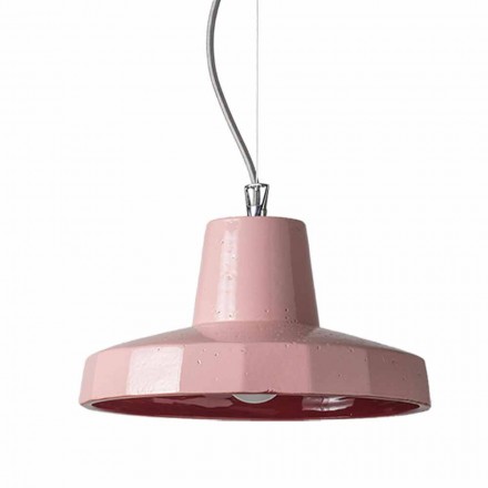 Lampe à suspension de 30 cm en laiton et majolique de Toscane, Rossi Toscot Viadurini