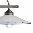 Lampe suspendue à 2 lumières en céramique peinte à la main et design en fer - Asti Viadurini