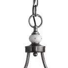 Lampe suspendue à 2 lumières en céramique peinte à la main et design en fer - Asti Viadurini