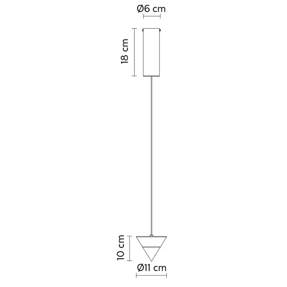 Lampe Suspendue en Fil d'Aluminium Noir et Grand Cône Design - Mercado Viadurini