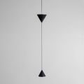 Lampe à fil suspendue en aluminium noir et design à double cône - Mercado