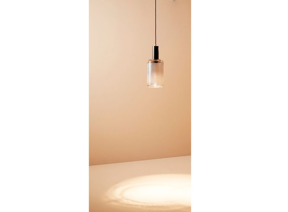 Lampe LED Suspendue en Aluminium et Verre Gris Made in Italy - Illumino Viadurini