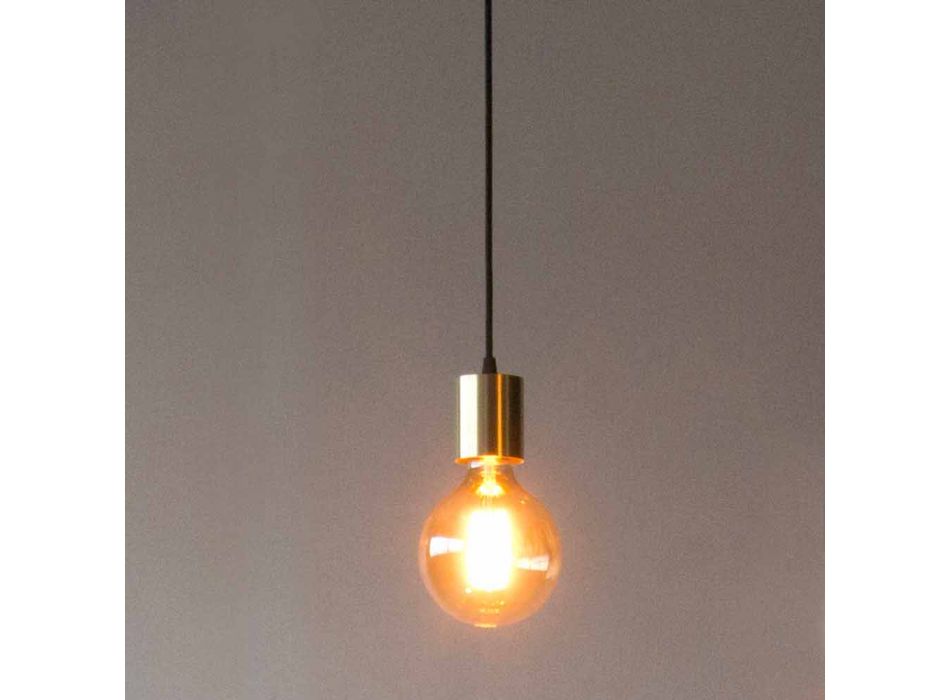 Lampe à suspension en fer fabriquée à la main avec câble en coton fabriqué en Italie - Frana Viadurini