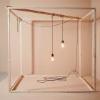Lampe à suspension artisanale en fer avec câble en coton Made in Italy - Frana Viadurini