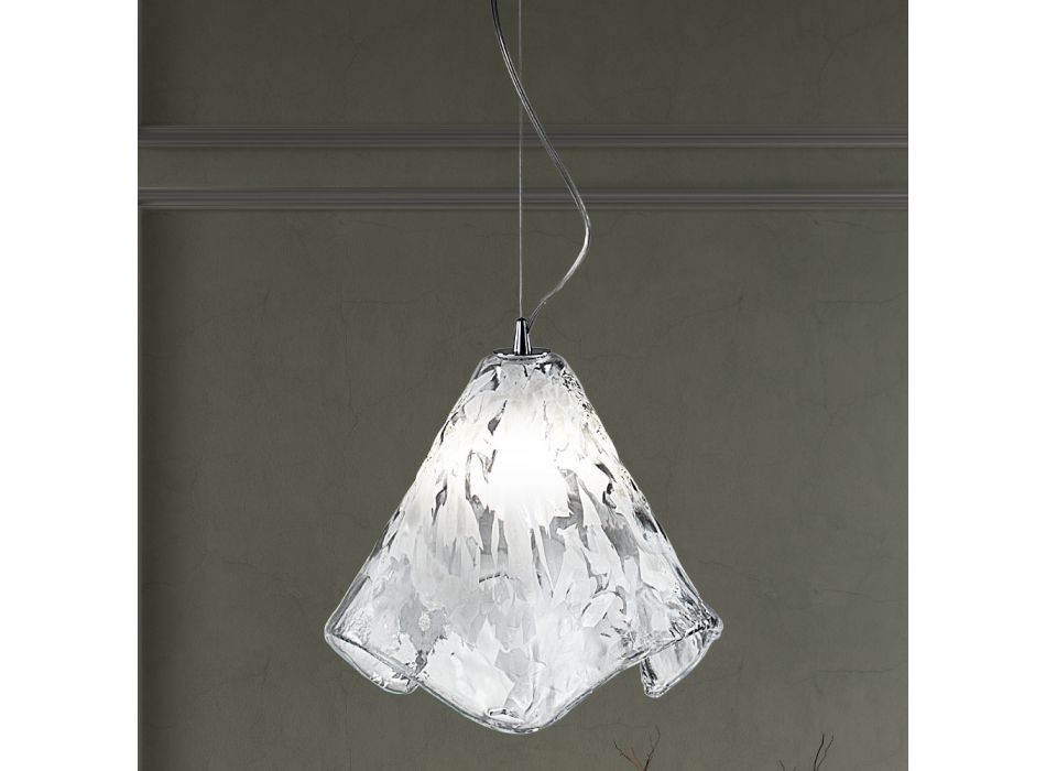 Lampe Suspendue Artisanale en Verre Vénitien Soufflé 35 46 cm - Mary Viadurini