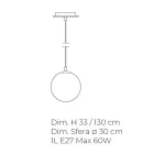 Lampe suspendue artisanale en verre soufflé vénitien - Nova Viadurini