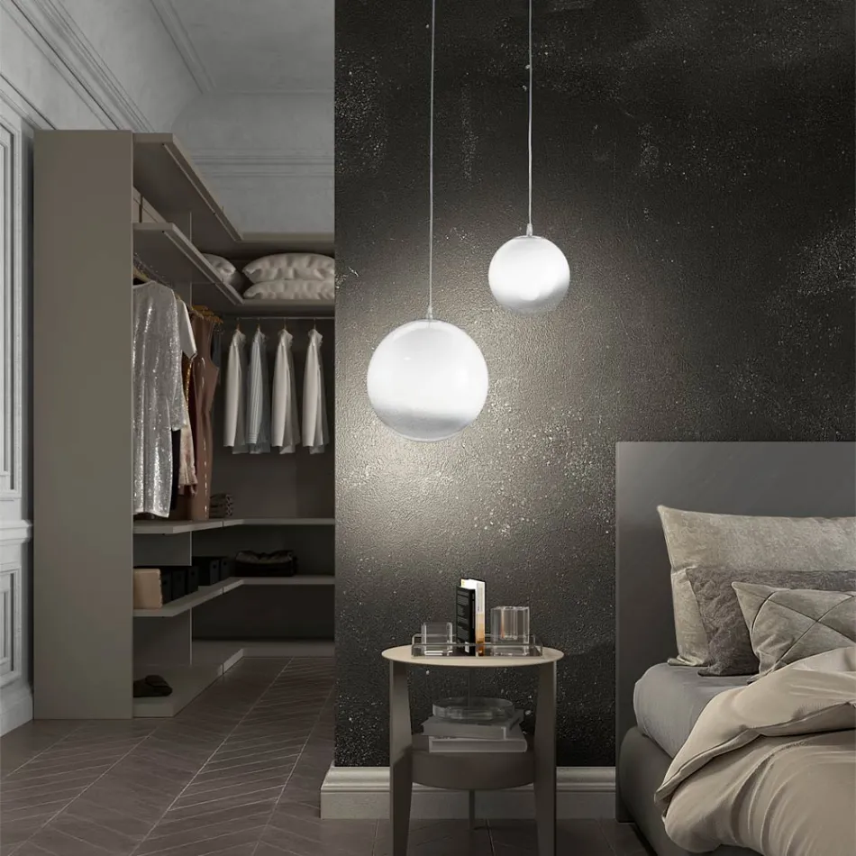 Lampe suspendue artisanale en verre soufflé vénitien - Nova Viadurini