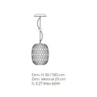 Lampe Suspendue Artisanale en Verre Vénitien Soufflé - Cloe Balloton Viadurini