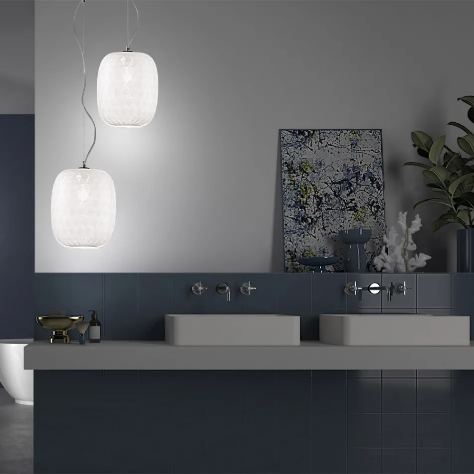 Lampe Suspendue Artisanale en Verre Vénitien Soufflé - Cloe Balloton Viadurini