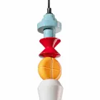 Lampe suspendue en céramique jaune ou verte rétro fabriquée en Italie - Ferroluce Lariat Viadurini