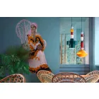 Lampe suspendue en céramique jaune ou verte rétro fabriquée en Italie - Ferroluce Lariat Viadurini