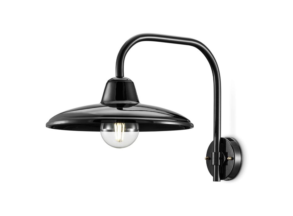 Lampe Suspendue Céramique Noire et Fer Design Industriel Vintage - Bew Viadurini