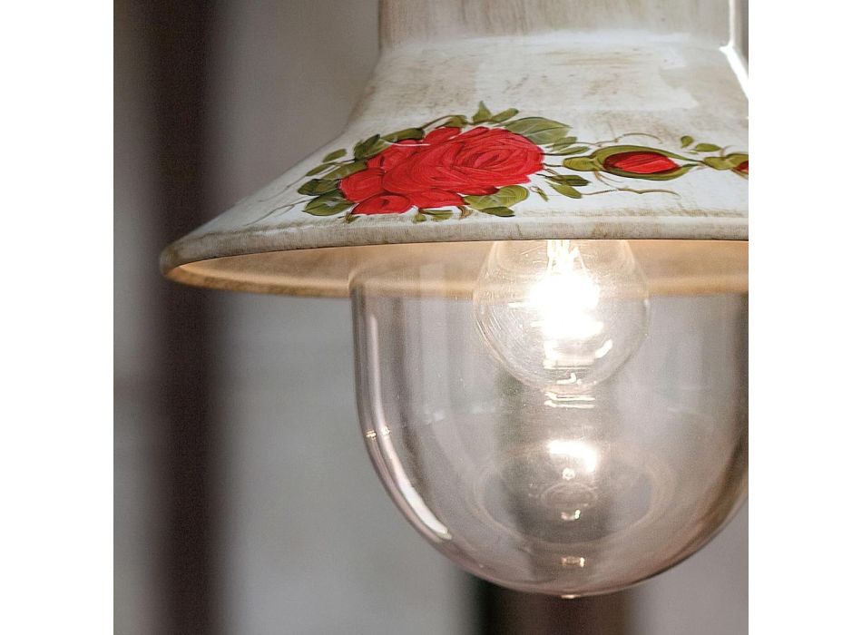 Lampe suspendue d'extérieur en aluminium blanc peint à la main - Imperia Viadurini