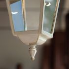 Lampe d'extérieur suspendue en aluminium blanc et décoration faite à la main - Gorizia Viadurini