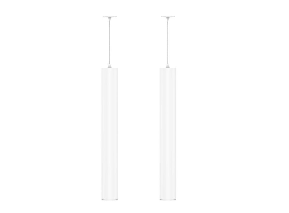 Lampe Encastrable Suspendue en Aluminium Blanc ou Noir, 2 Pièces - Rebolla Viadurini