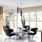 Lampe Encastrable Suspendue en Aluminium Blanc ou Noir, 2 Pièces - Rebolla Viadurini