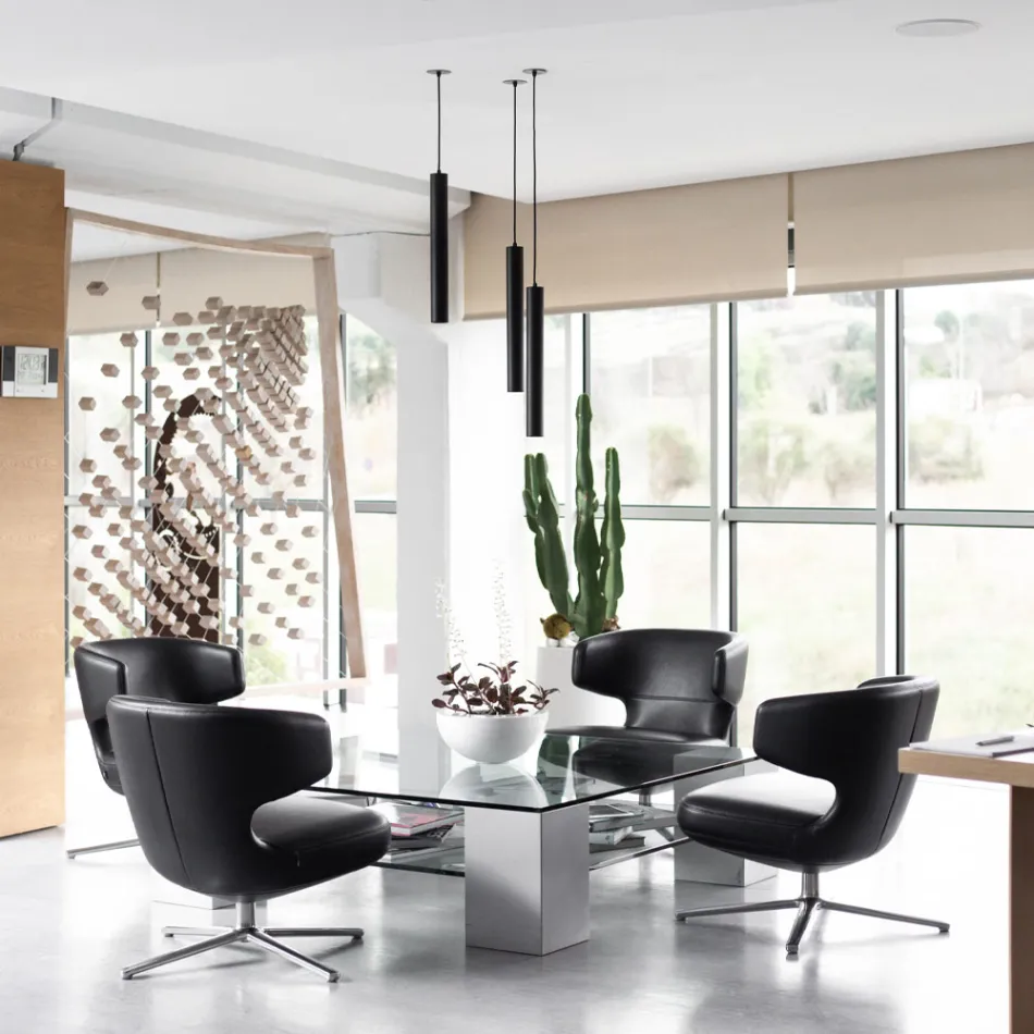 Lampe Encastrable Suspendue en Aluminium Blanc ou Noir, 2 Pièces - Rebolla Viadurini