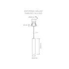 Lampe Encastrable Suspendue en Aluminium Blanc ou Noir, 2 Pièces - Rebolla Viadurini