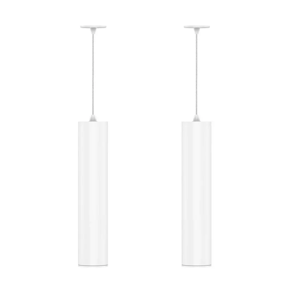 Lampe Encastrable Suspendue en Aluminium Blanc ou Noir, 2 Pièces - Rebolla Viadurini