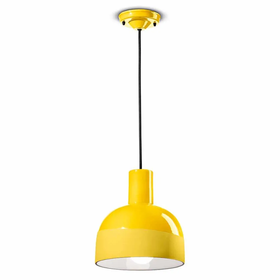 Lampe à Suspension Style Rétro en Céramique Made in Italy - Ferroluce Caxixi Viadurini