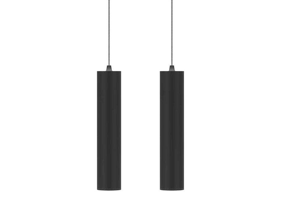 Lampe à Suspension Décorative en Aluminium Blanc ou Noir, 2 Pièces - Rebolla Viadurini