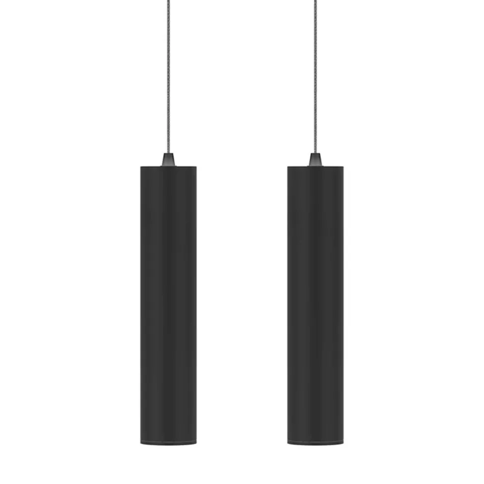 Lampe à Suspension Décorative en Aluminium Blanc ou Noir, 2 Pièces - Rebolla Viadurini