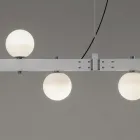 Lampe Suspendue Design Aluminium Blanc avec Sphères de Verre et Spots - Exodus Viadurini