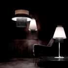 Lampe suspendue de design moderne en tissu et rotin Made in Italy - Sailor Viadurini