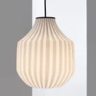 Lampe à Suspension Design Ronde en Verre Filigrane Blanc - Caravane Viadurini