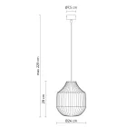 Lampe à Suspension Design Ronde en Verre Filigrane Blanc - Caravane Viadurini