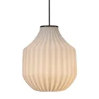 Lampe à Suspension Design Ronde en Verre Filigrane Blanc - Caravane Viadurini