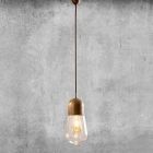 Lampe à Suspension Design Vintage en Laiton et Verre - Aldo Bernardi Guinguette Viadurini
