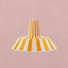 Lampe design suspendue en céramique rayée - Budin Viadurini
