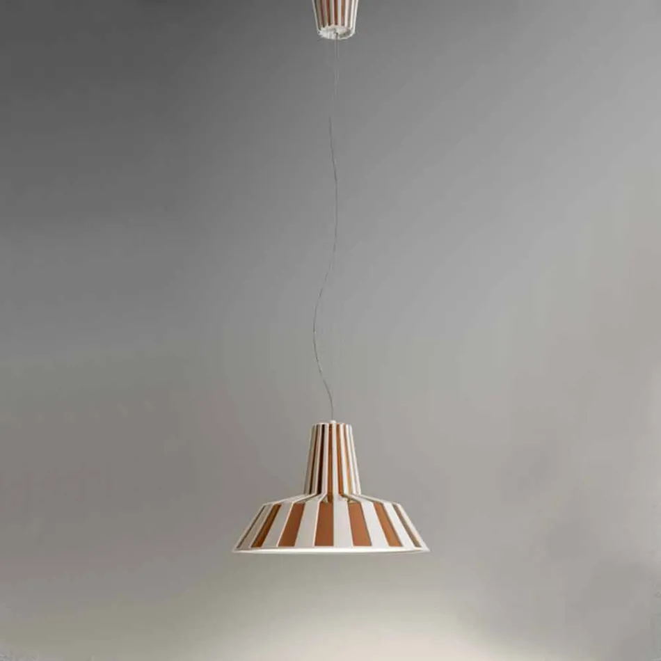 Lampe design suspendue en céramique rayée - Budin Viadurini