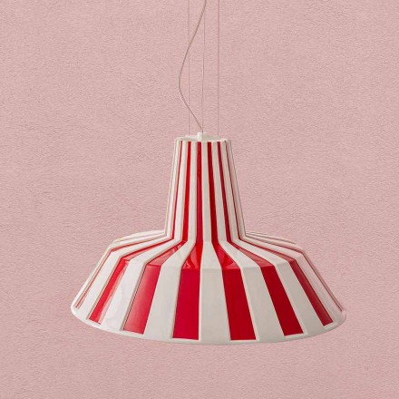 Lampe design suspendue en céramique rayée - Budin Viadurini