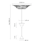 Lampe Suspendue Design en Plâtre Blanc et Aluminium Noir 2 Cônes - Tesera Viadurini